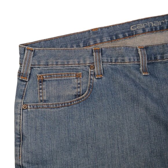 Carhartt Mens 54 x 32 Jeans Relaxed Fit Blue Rugged Flex Straight Leg Mens 54 - Picture 7 of 12